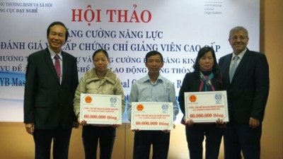 The winners at the award ceremony. 