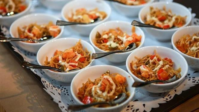 Portions of a Tapa dish served at the press conference. (Photo: VNA)