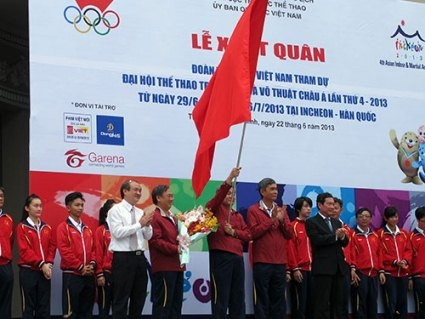 At the send-off ceremony