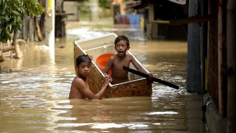 Flooding in Candaba, Pampanga, north of Manila