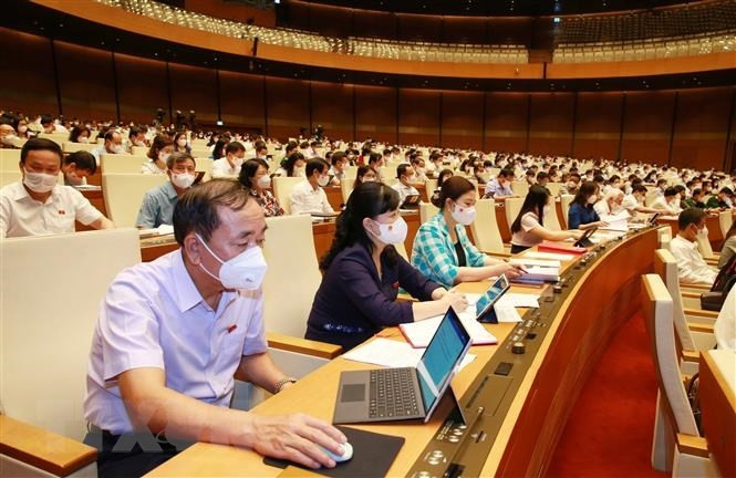 National Assembly deputies of Bac Ninh Province during the first session of the 15th legislature. (Photo: VNA)