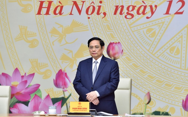 PM Pham Minh Chinh speaks at the meeting. (Photo: NDO/Tran Hai)
