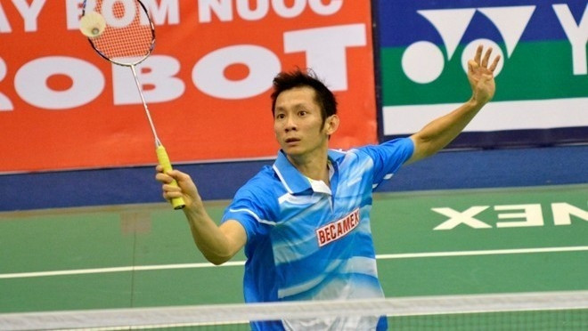 Nguyen Tien Minh and his teammates make a good start at the Sudirman Cup 2015 by beating Switzerland 4-1 on May 11.
