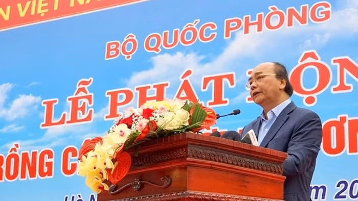 State President Nguyen Xuan Phuc speaks at the event (Photo: VOV)