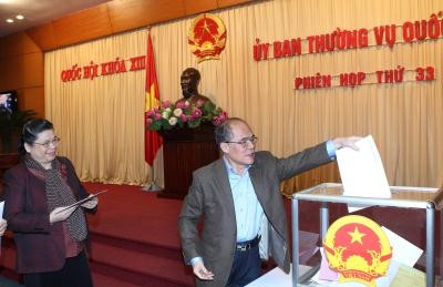 Confidence vote results on 57 holders of leading positions of the Party Committee of the NA announced on December 25. (Image credit: VNA)