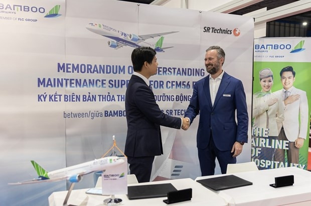 At the signing ceremony between Bamboo Airways and SR Technics (Photo courtesy of the carrier)