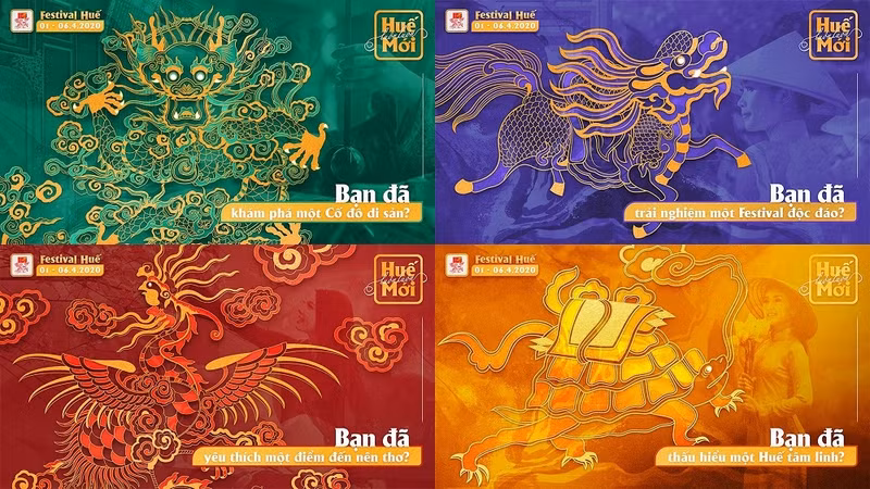 The images of the four holy beasts will appear on media products at the Hue Festival 2020.