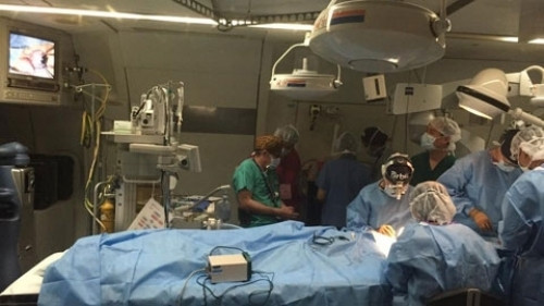 The operating room on the plane