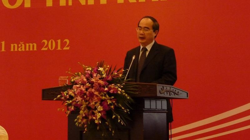 Deputy Prime Minister Nguyen Thien Nhan speaking at the workshop