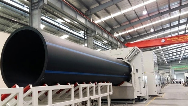 The production line is capable of manufacturing HDPE pipes with diameters of up to 2 metres.