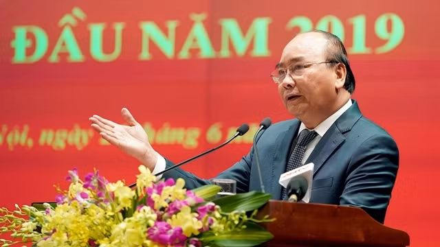 Prime Minister Nguyen Xuan Phuc speaks at the conference. (Photo: VGP)ma