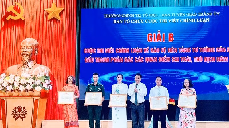 At the awards ceremony