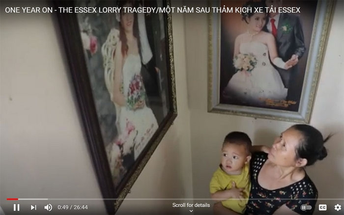 A scene from the film "One year on the Essex lorry tragedy". (Photo: screenshots)
