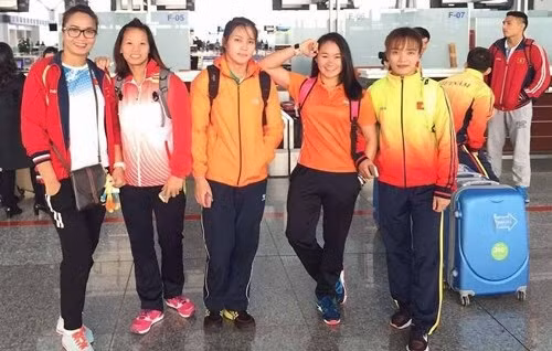 The Vietnamese female wrestling team at the championship (Photo: hanoimoi.com.vn)