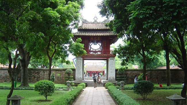 The Temple of Literature, a popular tourist attraction in Hanoi