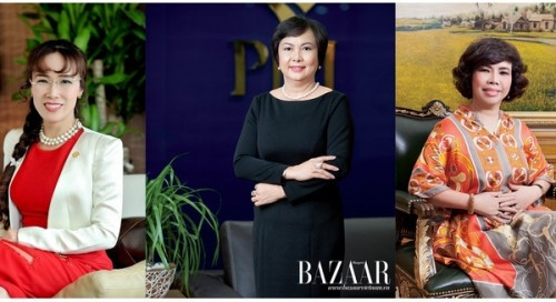 Nguyen Thi Phuong Thao, co-founder and chairman of Sovico Holdings; Cao Thi Ngoc Dung, chairman and CEO of Phu Nhuan Jewelry (PNJ); and Thai Huong, chairman of milk supplier TH Group.