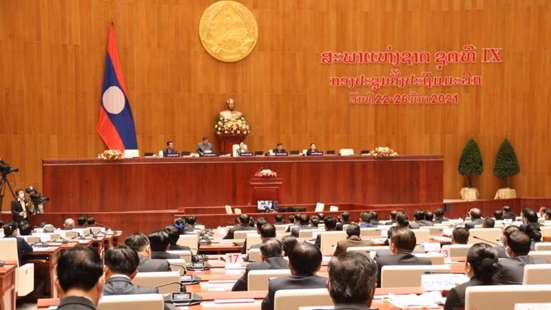 At the first session of the 9th-tenure NA of Laos on March 22, 2021. (Photo: NDO)