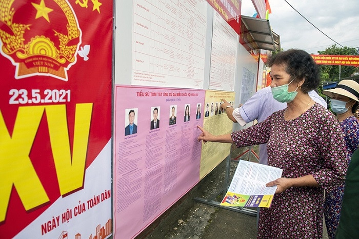 Voters in Bach Long Vi island district, Hai Phong go to the polls to exercise their citizenship rights on the morning of May 22, 2021. (Photo: NDO/Ngo Quang Dung)