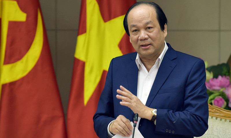 Head of the Prime Minister's Working Group Mai Tien Dung speaking at the working session (Photo: VGP)