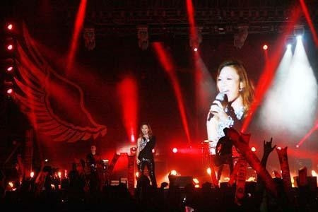 Vietnamese pop star My Tam performing at the concert