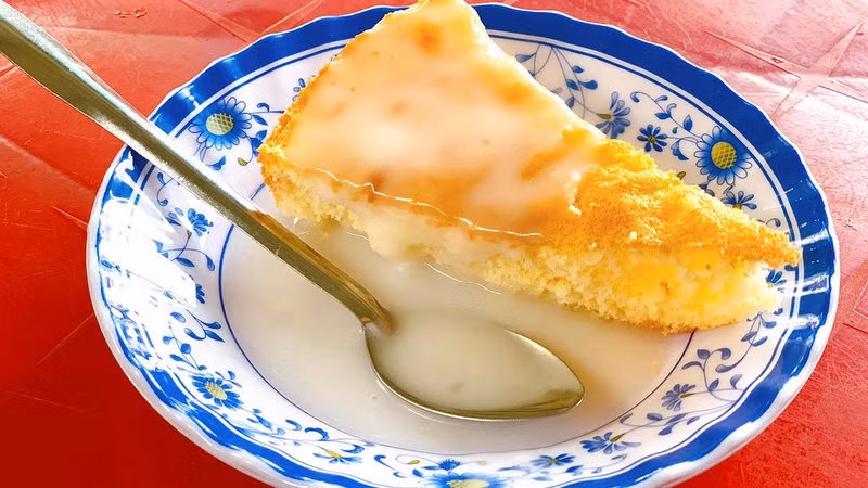 Coconut milk custard cake