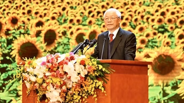Party General Secretary and President Nguyen Phu Trong speaks at the ceremony (Photo: NDO/Duy Linh)