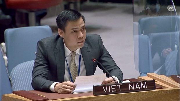 Ambassador Dang Hoang Giang, Permanent Representative of Vietnam to the United Nations at the debate (Photo: VNA) 