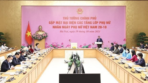 PM Pham Minh Chinh speaks at the event (Photo: VNA)