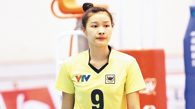 Dang Thu Huyen, the talented hitter of the Vietinbank club.