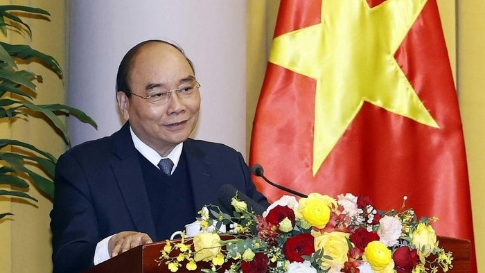 President Nguyen Xuan Phuc speaks at the conference. (Photo: VNA)