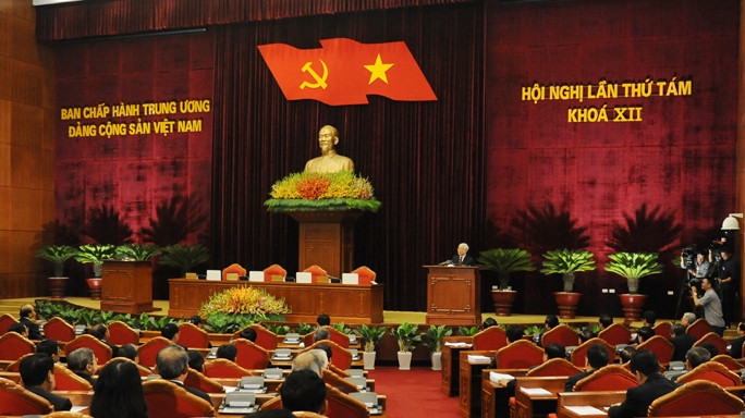 Party General Secretary Nguyen Phu Trong delivers closing remarks at the 8th plenum of the 12th Central Committee of the Communist Party of Vietnam on October 6. (Photo: NDO/Tran Hai)