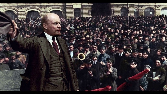 Vladimir Ilyich Lenin, the genius leader of the proletariat and oppressed nations.