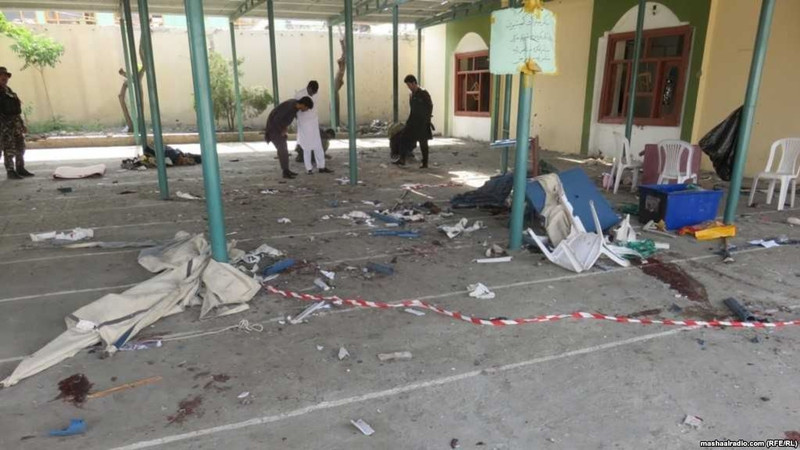The bomb had been placed in a tent being used as a voter registration center on the grounds of a mosque. (Photo:RFE/RL)