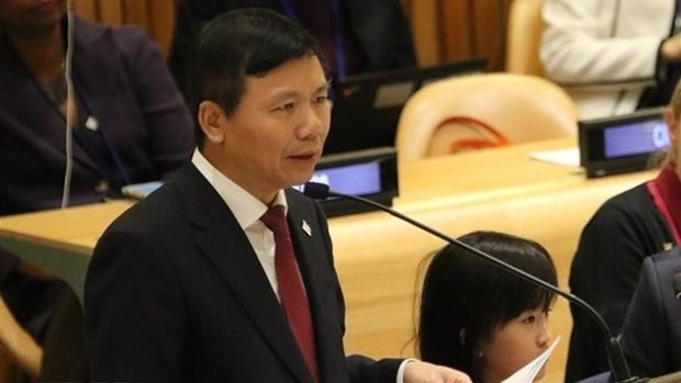 Ambassador Dang Dinh Quy, head of Vietnam’s permanent mission to the UN, speaks at the celebration for global actions on the 30th anniversary of the Convention on the Rights of the Child. (Photo: VNA)