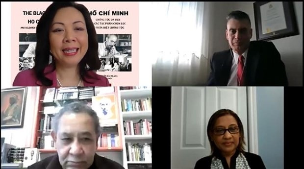 Delegates attend an online launch ceremony for the book entitled “The Black Race by Ho Chi Minh and Selected Works on Systemic Racism”. (Photo: VNA)