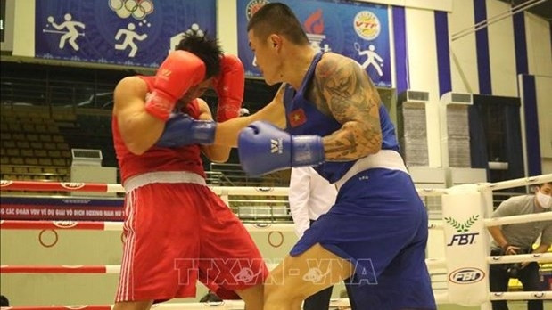 The National Boxing Championships 2021 wraps up in the northern province of Bac Ninh on December 4 evening. (Photo: VNA)
