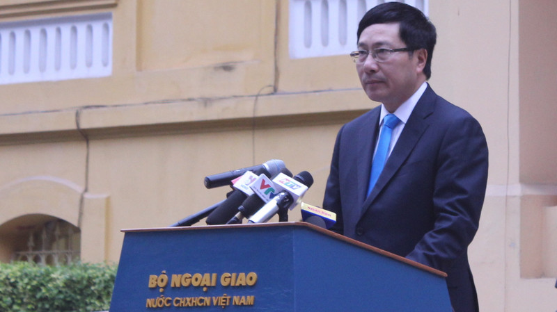  Deputy Prime Minister and Minister of Foreign Affairs Pham Binh Minh addressing the ceremony