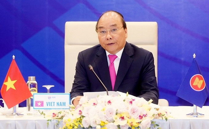 Vietnamese Prime Minister Nguyen Xuan Phuc speaks at the plenary session of the 36th ASEAN Summit. (Photo: NDO/Tran Hai)