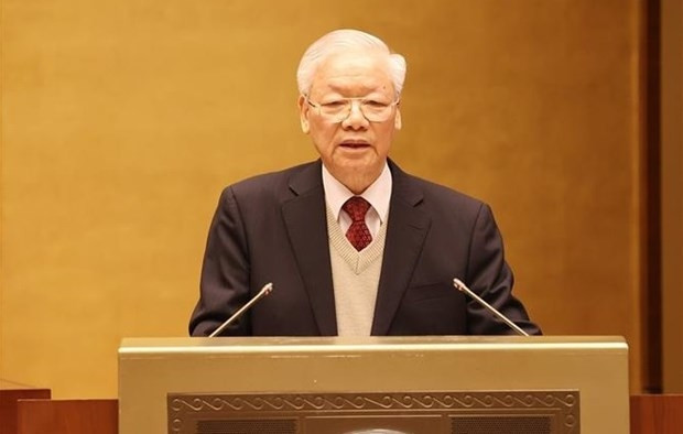 Party General Secretary Nguyen Phu Trong speaks at the first National Conference on Foreign Affairs in Hanoi on December 14. (Photo: VNA)