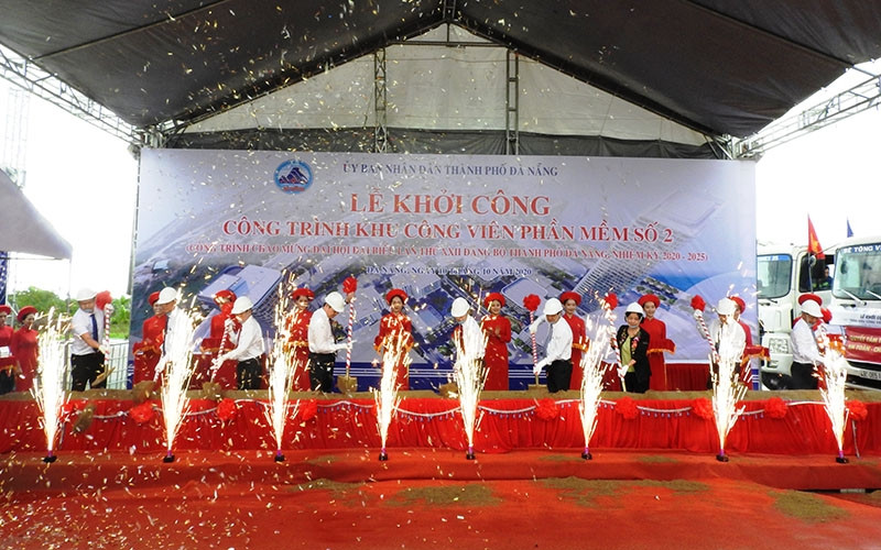 At the ground-breaking ceremony
