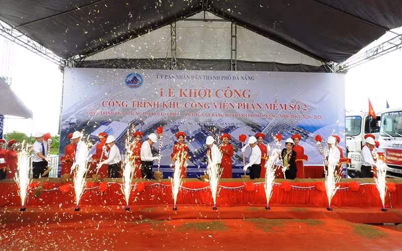 At the ground-breaking ceremony