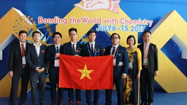The Vietnamese delegation at the 49th International Chemistry Olympiad (IChO).