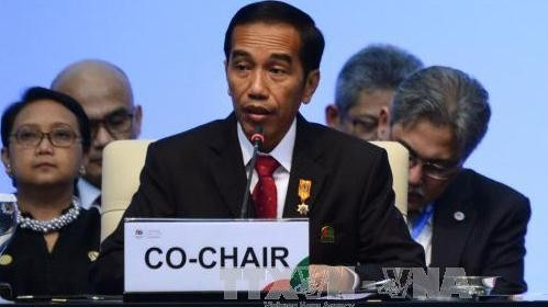 Indonesian President Joko Widodo addressing the closing ceremony on April 23. (Credit: VNA)