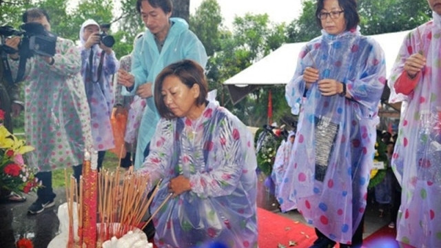 Incense was offered to commemorate victims of the massacre.