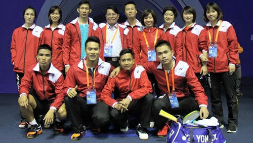 The Vietnam badminton team competing at the 2015 Sudirman Cup in China. (Image credit: caulongvietnam.vn)
