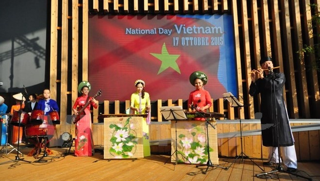 An art performance at the Vietnam Day in Milan on October 17. (Credit: Vietnam+)