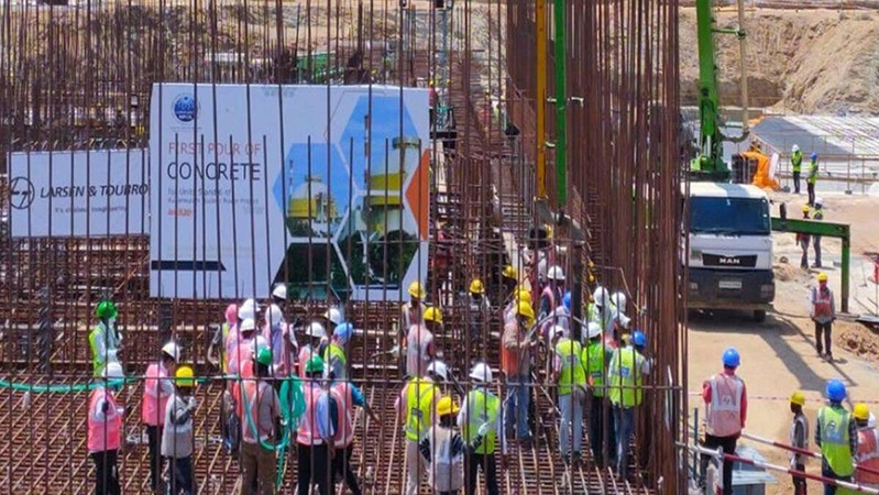 Commencement of construction of a nuclear power plant in India, a project in cooperation with Russia. (Photo: The Financial Express)