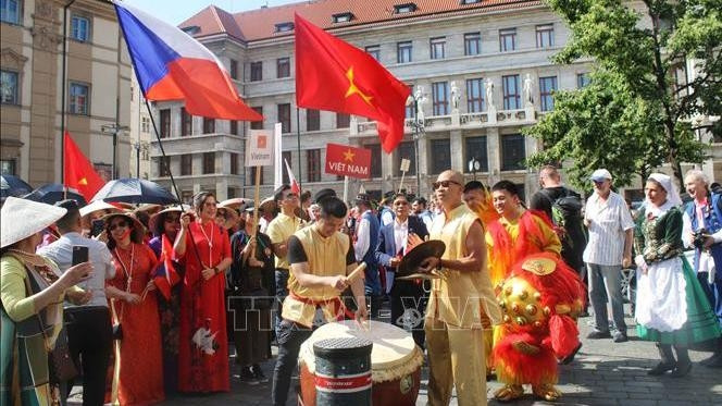 A performance of a Vietnamese troupe at the festival (Photo: VNA)