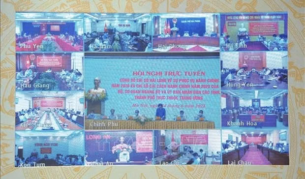 The teleconference to announce the 2020 PAR Index and SIPAS (Photo: VNA)