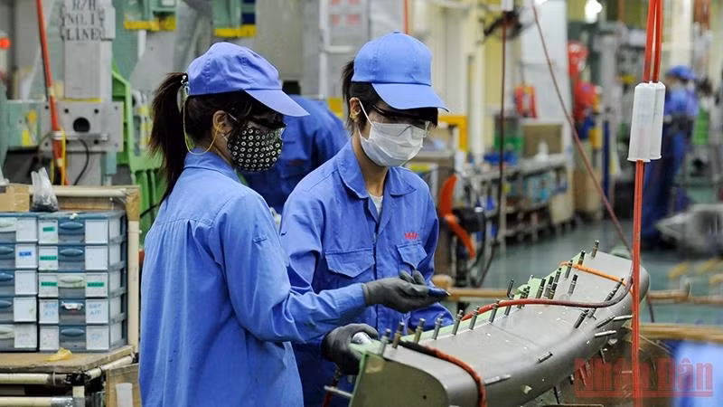The production at Mitsubishi Heavy Industries Vietnam in Bac Thang Long Industrial Park, Hanoi. (Photo: TRAN HAI)